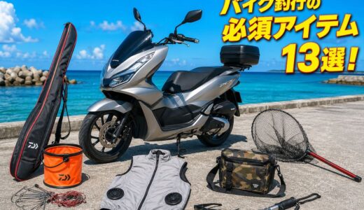 バイク釣行の必須アイテム11選｜道具の選び方・積載方法・持ち帰りまで完全解説